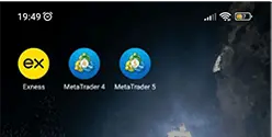 Exness MetaTrader 5 移动端图示